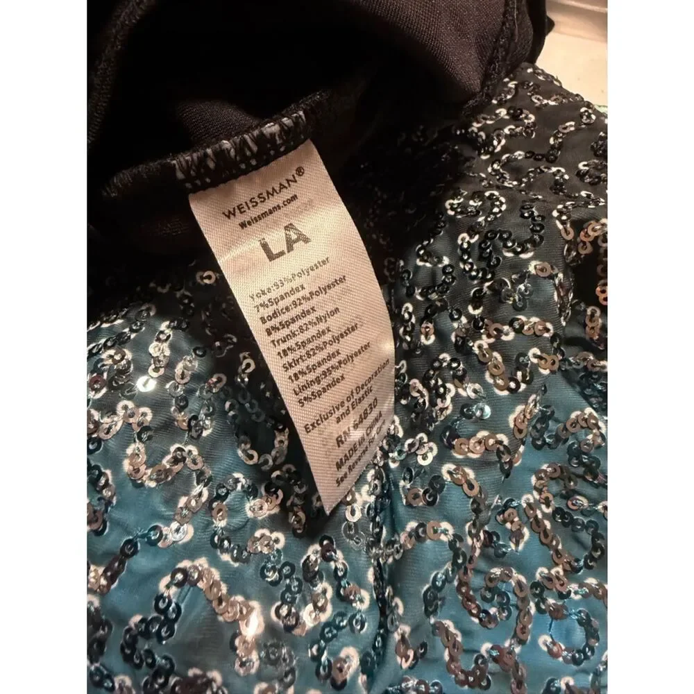 Weissman dance costume blue sequin tutu Dance Me If You Can 14903 LA-Large adult